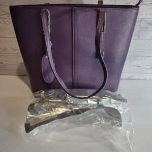 PortoVino Classic Vegan Leather Wine Tote Bag Purple